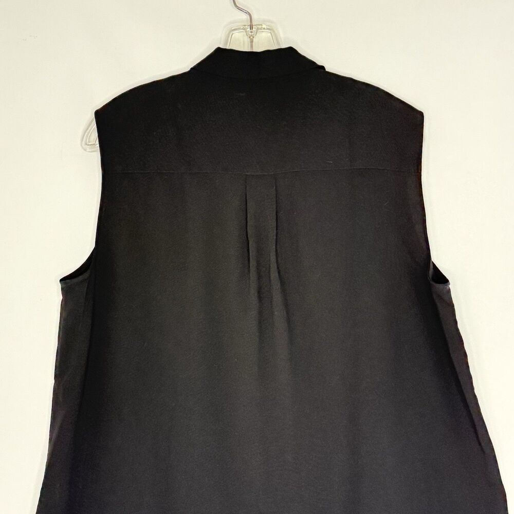 Uniqlo Women's Sleeveless Shirt Size L Black Up Collared Casual Summer - Picture 5 of 16